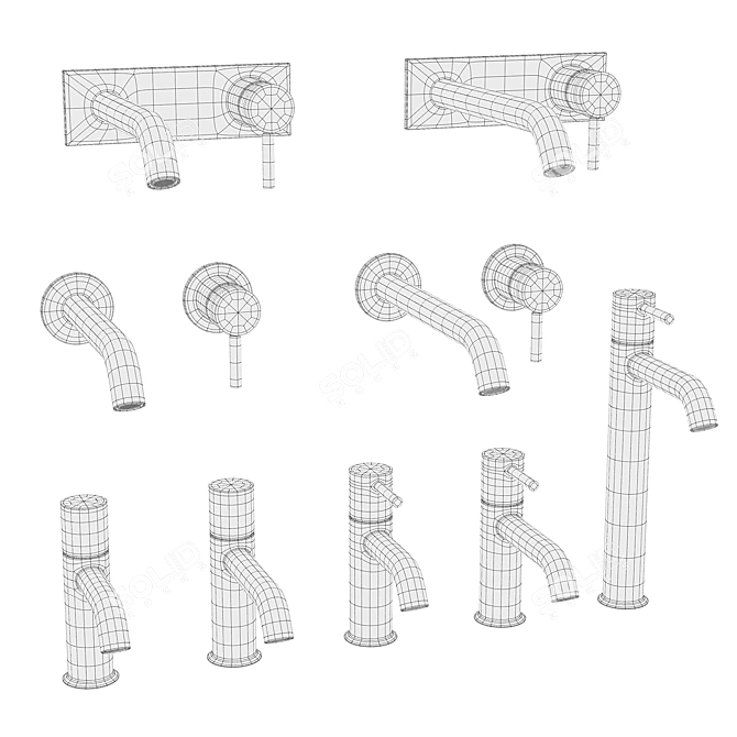 Sleek Fantini NOSTROMO Mixers 3D model image 4