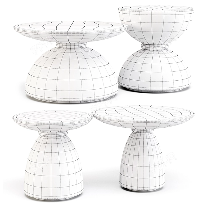 Pimar Geo: Elegant Italian Stone Tables 3D model image 2