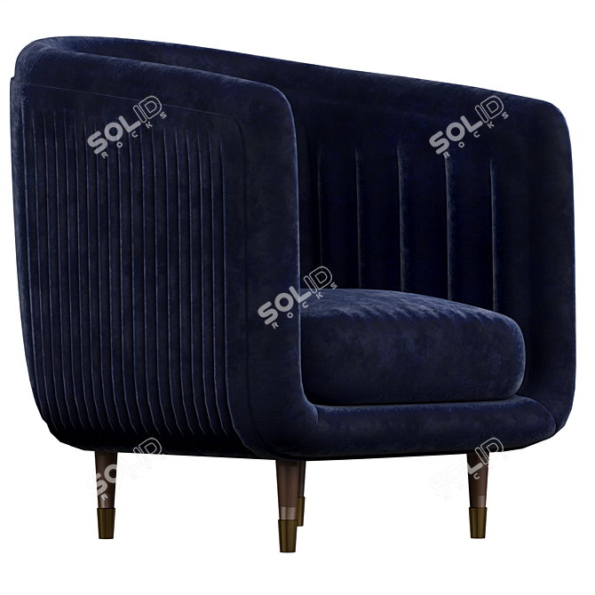 Twilight Velvet Armchair: Elegant and Luxurious 3D model image 1