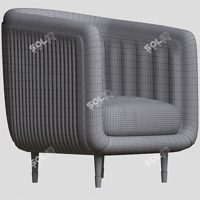 Twilight Velvet Armchair: Elegant and Luxurious 3D model image 3