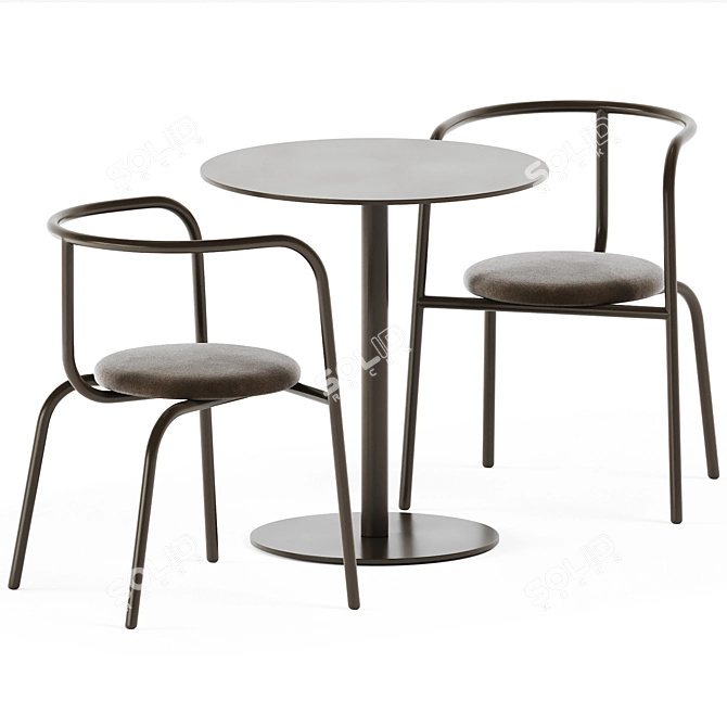  Nordic Dining Set: Table Munch & Ria Chair 3D model image 2