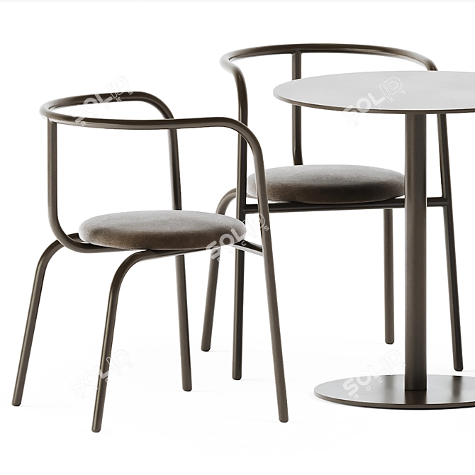  Nordic Dining Set: Table Munch & Ria Chair 3D model image 3