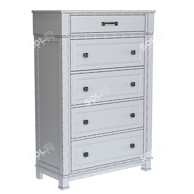 Elegant Jennily Chest of Drawers 3D model image 1