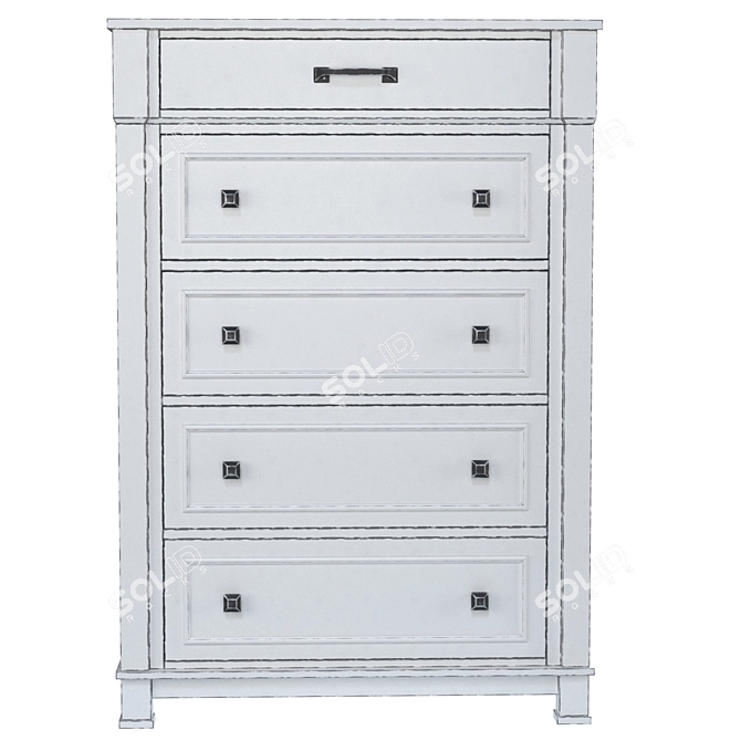 Elegant Jennily Chest of Drawers 3D model image 2