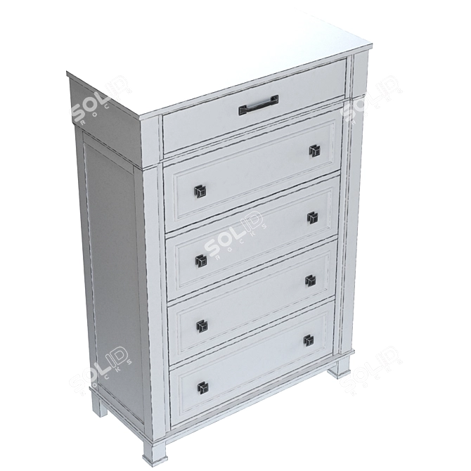 Elegant Jennily Chest of Drawers 3D model image 4