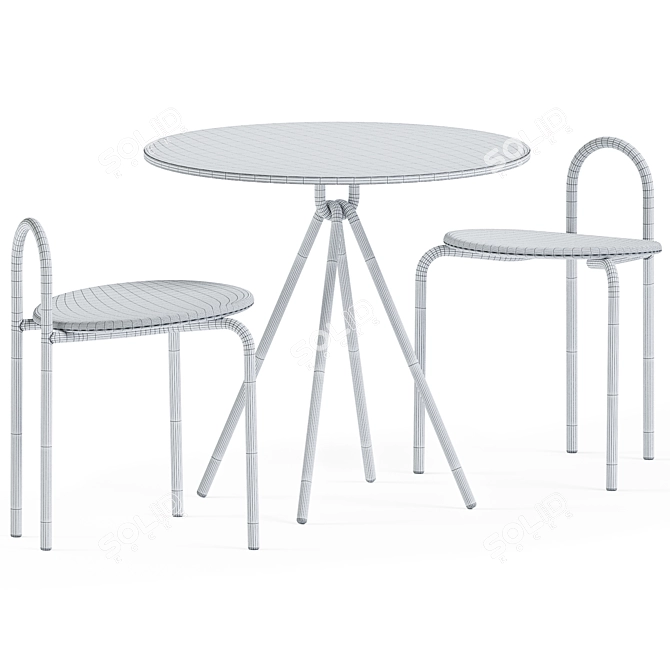 Cafe Vibes Set: Piper Table & Michelle Stool 3D model image 4