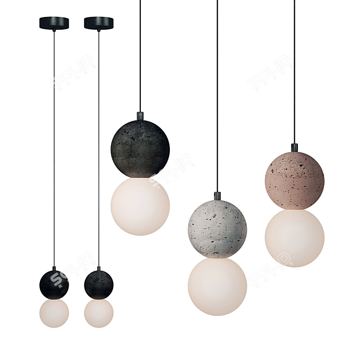 Minimalist Dot Hanging Lamp 3D model image 1