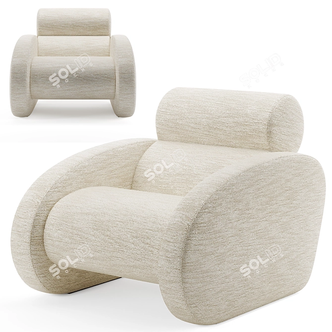 Cosy Curves: Munna Frank Armchair 3D model image 5