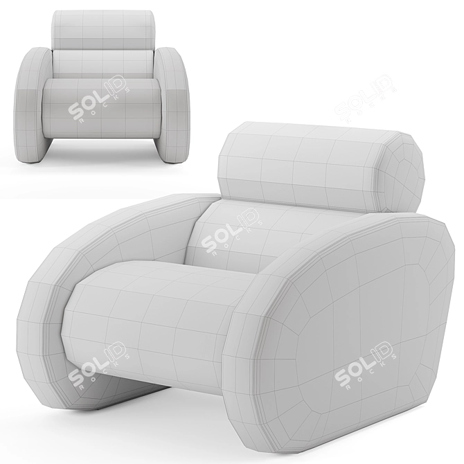 Cosy Curves: Munna Frank Armchair 3D model image 1