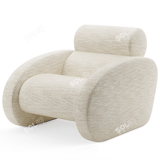 Cosy Curves: Munna Frank Armchair 3D model image 2