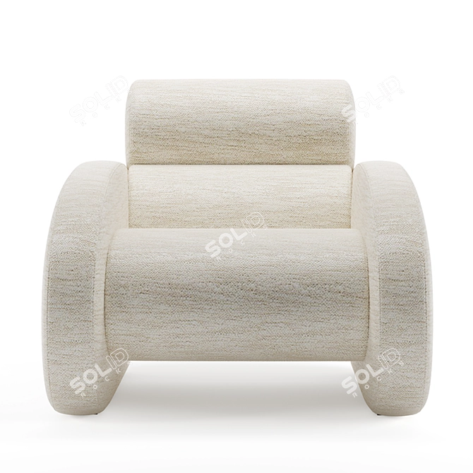 Cosy Curves: Munna Frank Armchair 3D model image 3