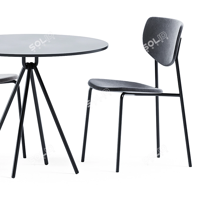 Piper Cafe Set: Circle Table & Caristo Chair 3D model image 4