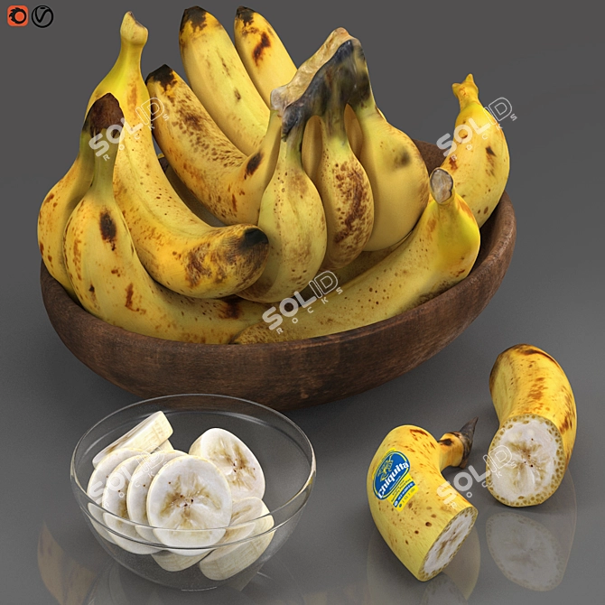 3D Max Bowl of Bananas 3D model image 1