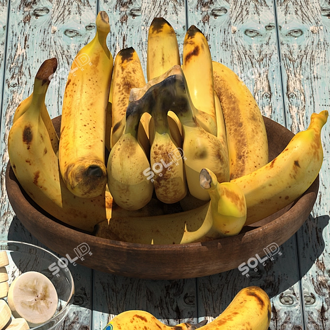 3D Max Bowl of Bananas 3D model image 3