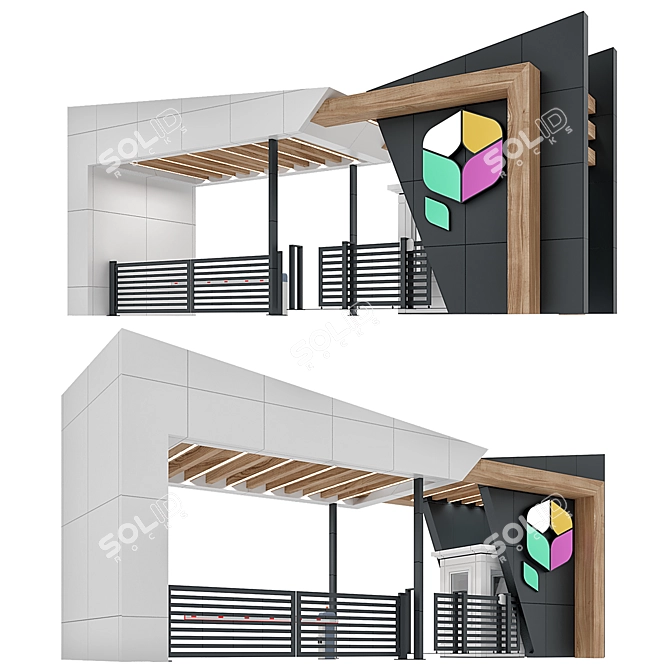 Modern Residential Entrance Group 3D model image 2