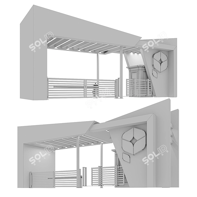 Modern Residential Entrance Group 3D model image 5