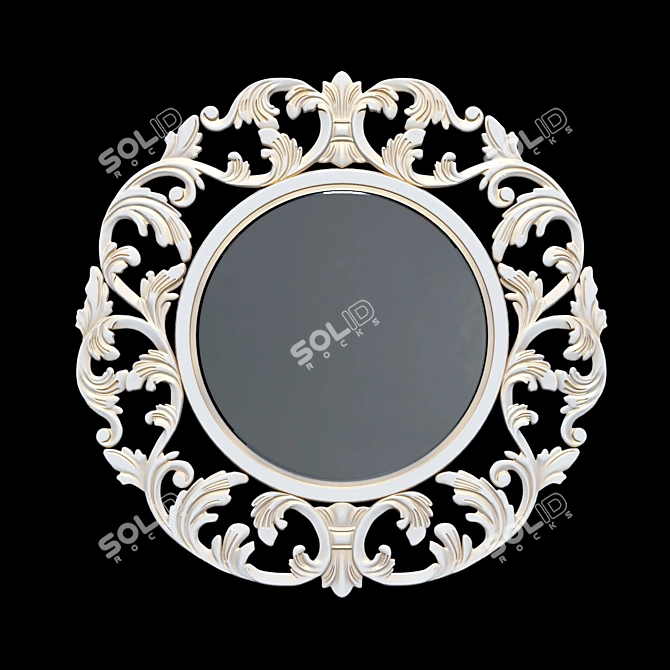 Sleek Round Mirror Frame 3D model image 1