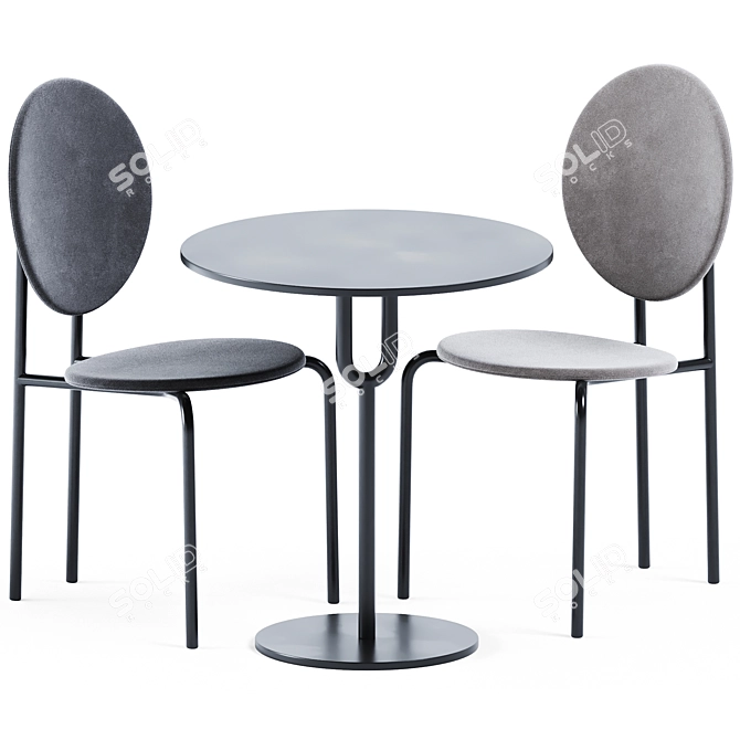 Minimalist Dining Set: Piper Table & Michelle Chair 3D model image 1
