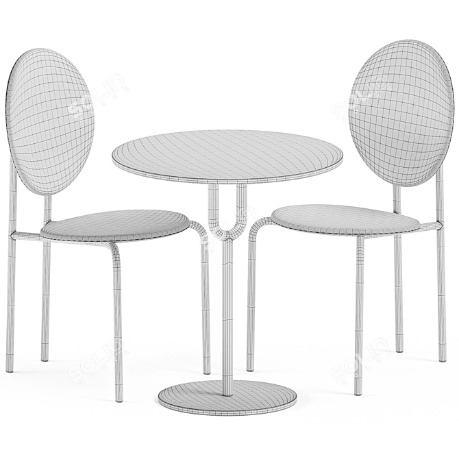 Minimalist Dining Set: Piper Table & Michelle Chair 3D model image 3