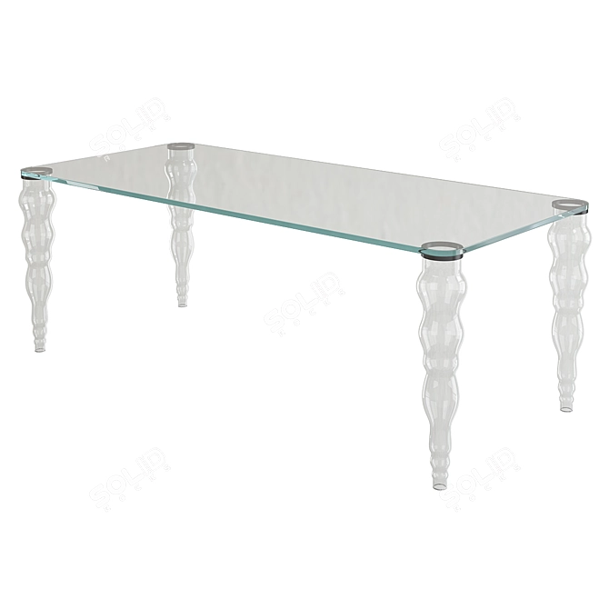 Sleek Post Modern Glass Table 3D model image 1