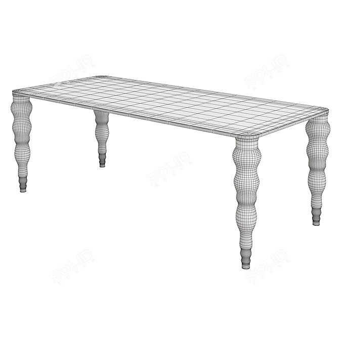 Sleek Post Modern Glass Table 3D model image 2