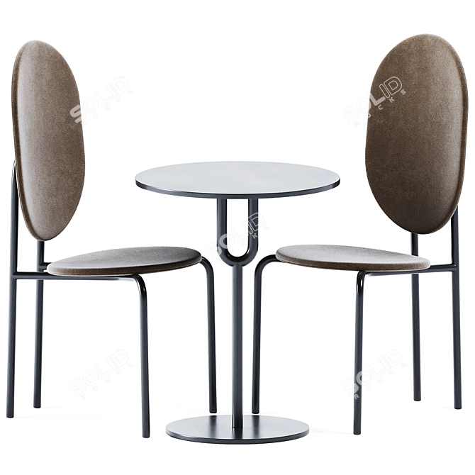 Modern Pedestal Table & Stylish Chair 3D model image 1