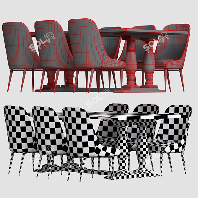 Elegant Madeline Pedestal Table 3D model image 3