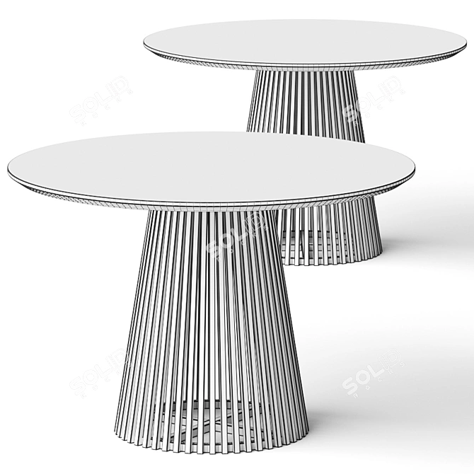 Sleek Luna Dining Tables 3D model image 2