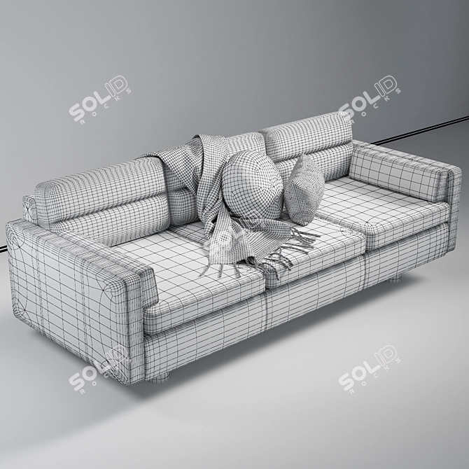 Aston Leather Sofa: Luxurious Comfort by West Elm 3D model image 5