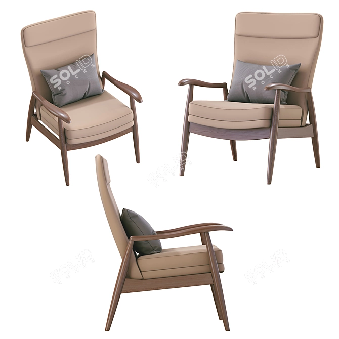 Modern Hans Armchair: Stylish & Versatile 3D model image 4