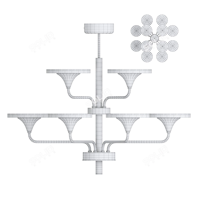 Lampatron PILLAR 12 LED Chandelier 3D model image 3