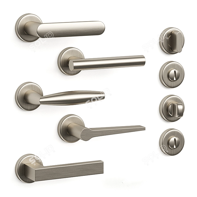 Elegant Olivari Door Handle Set 3D model image 2