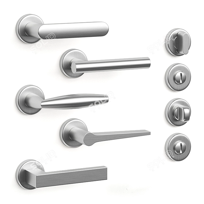 Elegant Olivari Door Handle Set 3D model image 3