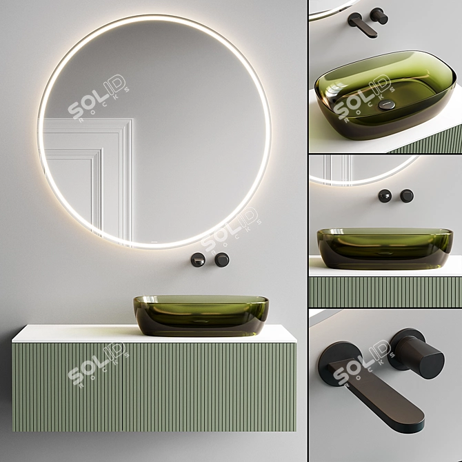 Antonio Lupi Binario 12 Vanity Set 3D model image 1