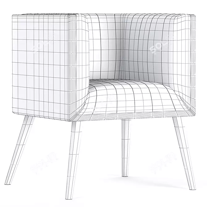 Cozy Jarrow Fabric Tub Chair 3D model image 5