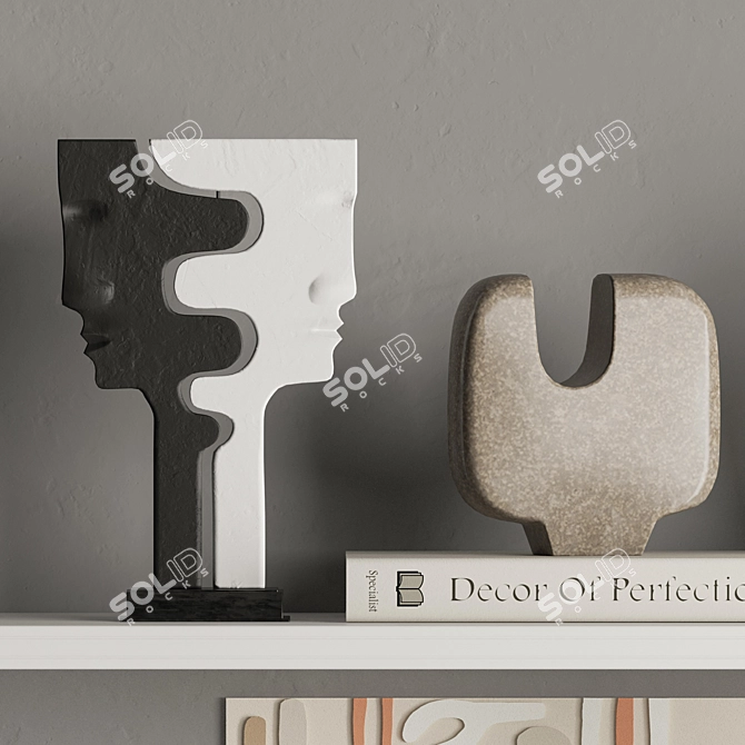 Elegant Ornamental Decor Set 3D model image 4