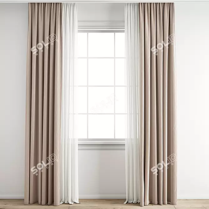 Polygonal Curtain Model | High Quality & Multiple Formats 3D model image 1