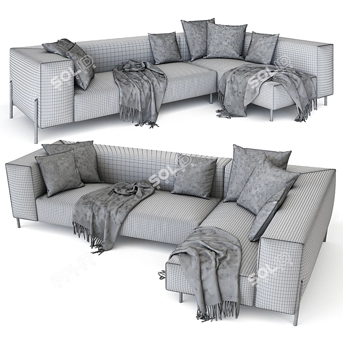 Sophisticated and Spacious Formerin Brera Sofa 3D model image 4