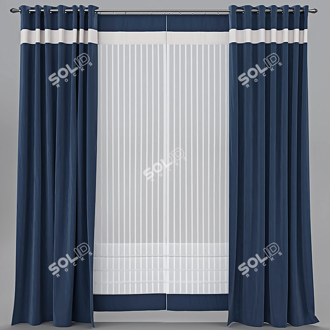 Versatile Curtains: Customizable Colors, Mesh Retopology 3D model image 1