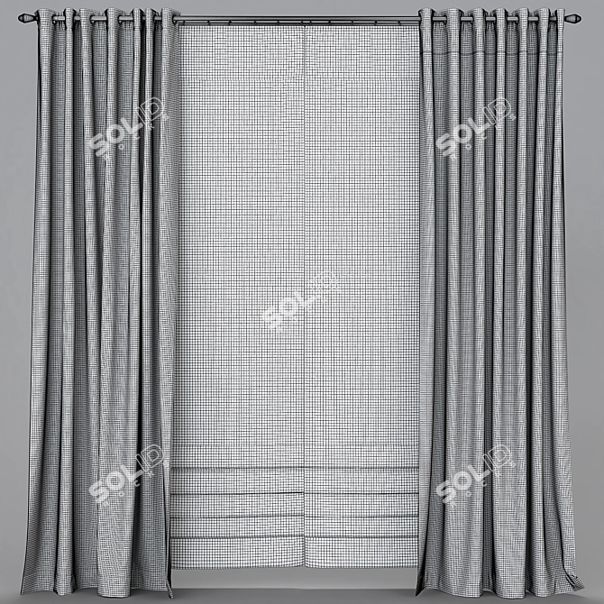 Versatile Curtains: Customizable Colors, Mesh Retopology 3D model image 5