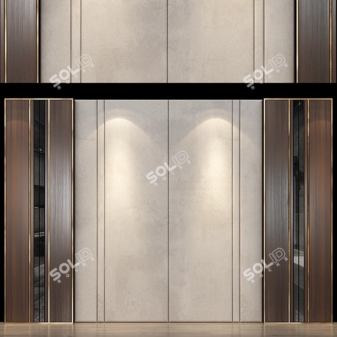  Modern Wood Wall Panel 34 3D model image 1