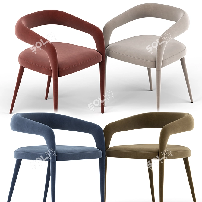 Modern Lisette Grey Dining Chair 3D model image 2