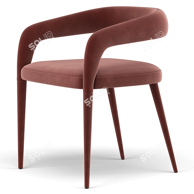 Modern Lisette Grey Dining Chair 3D model image 4