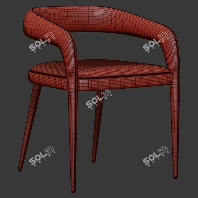 Modern Lisette Grey Dining Chair 3D model image 5