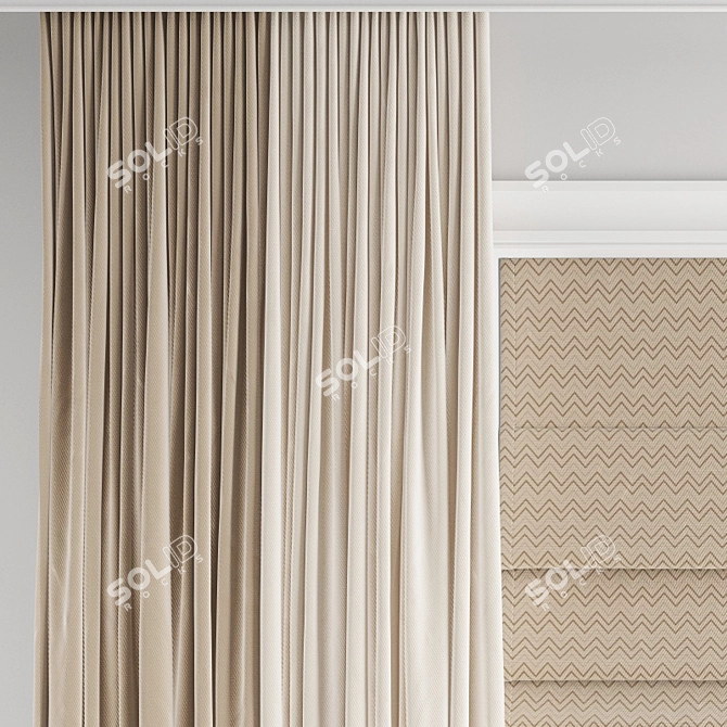 Polygon Curtain Model - High Quality 3D model image 2