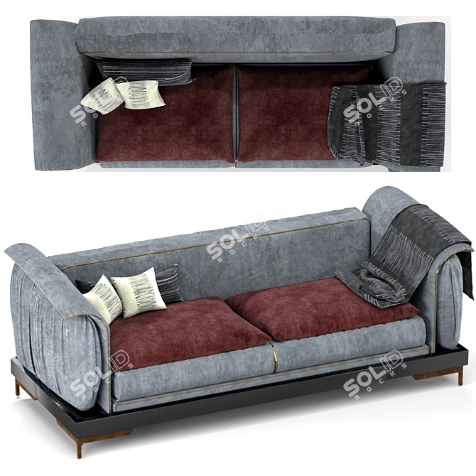 Luxurious Fendi Casa Benson Sofa 3D model image 2