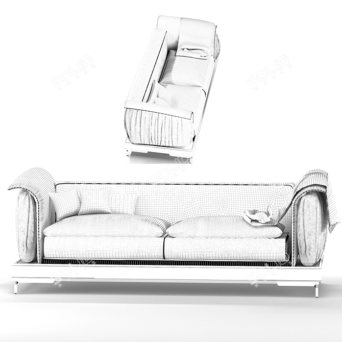Luxurious Fendi Casa Benson Sofa 3D model image 3
