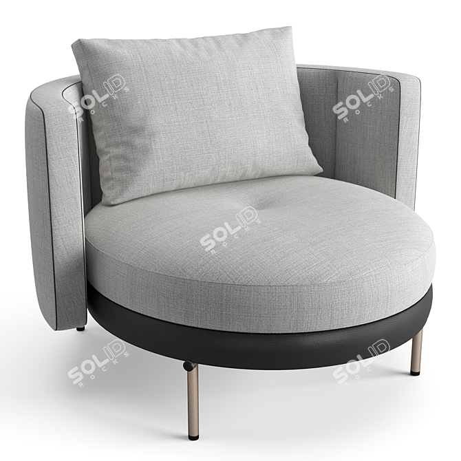 Minotti Torii Large Armchair: Stylish & Swivel 3D model image 1