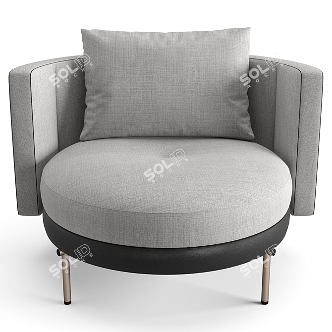 Minotti Torii Large Armchair: Stylish & Swivel 3D model image 3