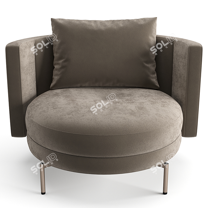 Minotti Torii Large Armchair: Stylish & Swivel 3D model image 4